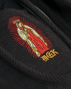 Blessed Embroidered Corduroy Slippers