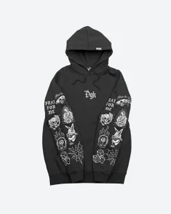 Crazy Life Embroidered Hooded Fleece
