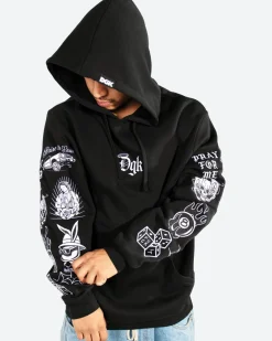 Crazy Life Embroidered Hooded Fleece