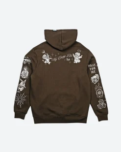 Crazy Life Embroidered Hooded Fleece