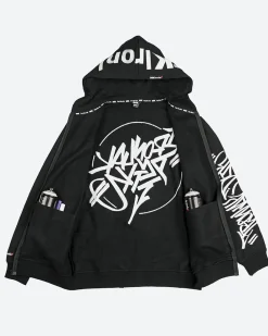 DGK x Ironlak Tag Zip-Up Embroidered Hooded Fleece