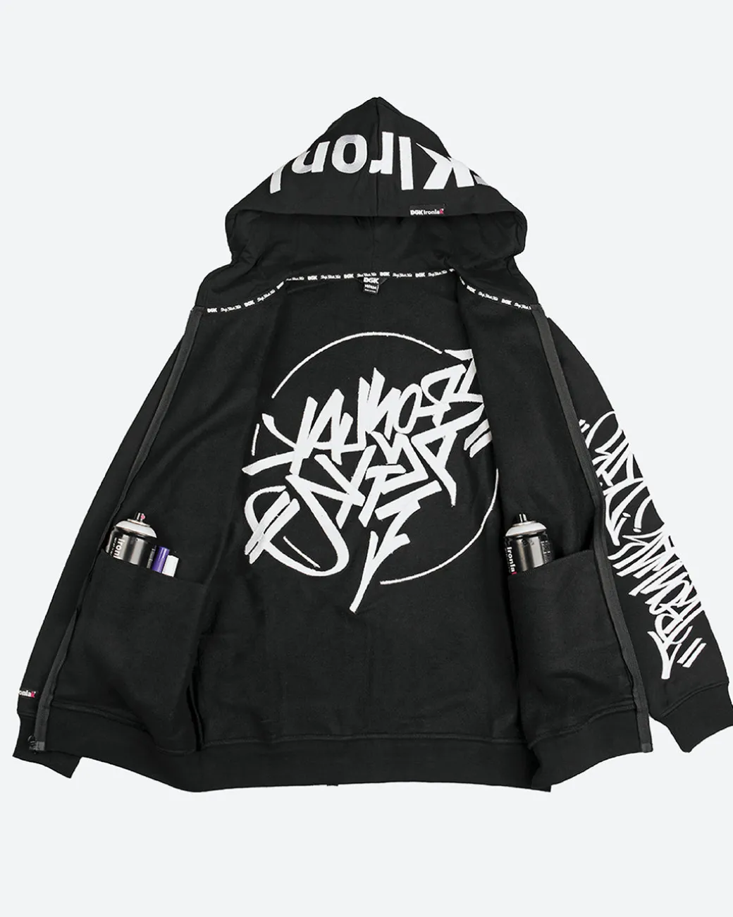 DGK x Ironlak Tag Zip-Up Embroidered Hooded Fleece
